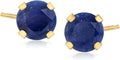 Gold-Tone Sapphire Stud Earrings
