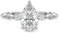 Sterling Silver Pear-Cut Moissanite Engagement Ring