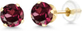 Gold-Tone Round Birthstone Stud Earrings, 6MM