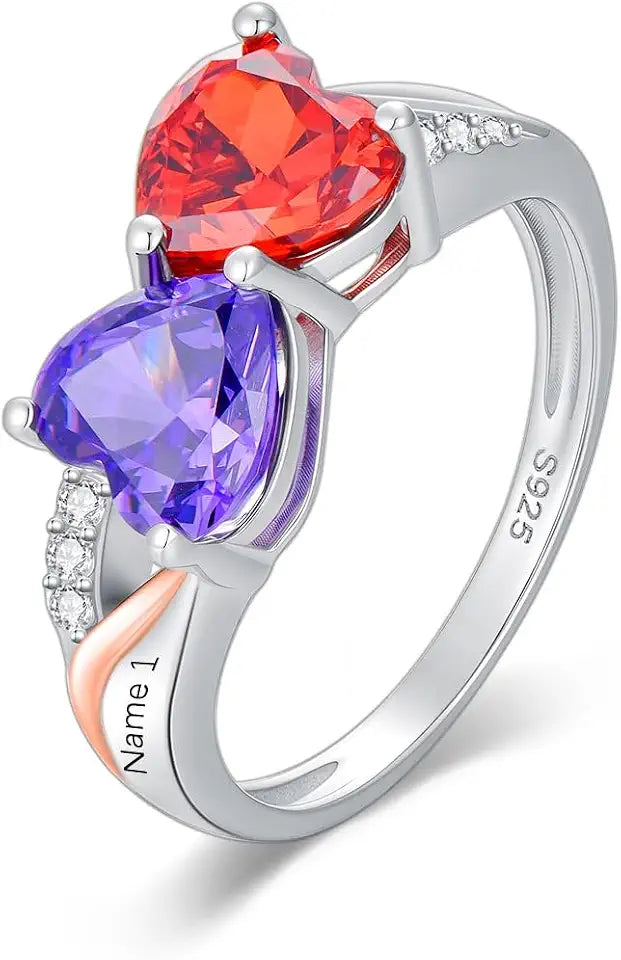 Gold-Tone Birthstone Heart Ring
