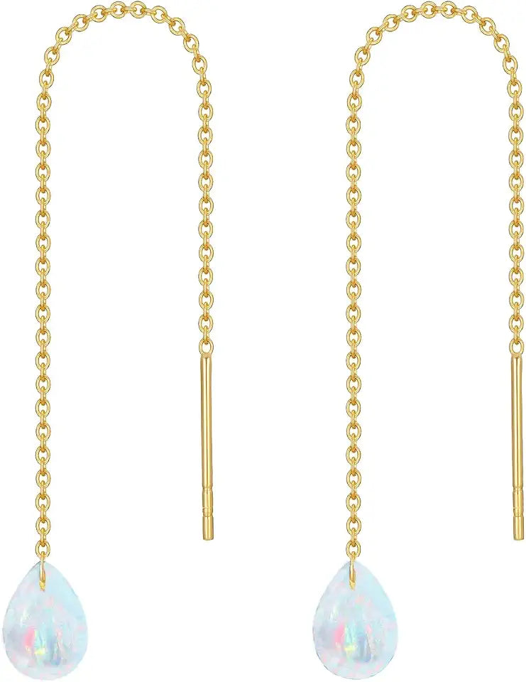 Gold-Tone Birthstone Drop Earrings