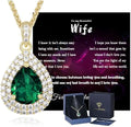 18K Yellow Gold-Plated Teardrop Birthstone Necklace