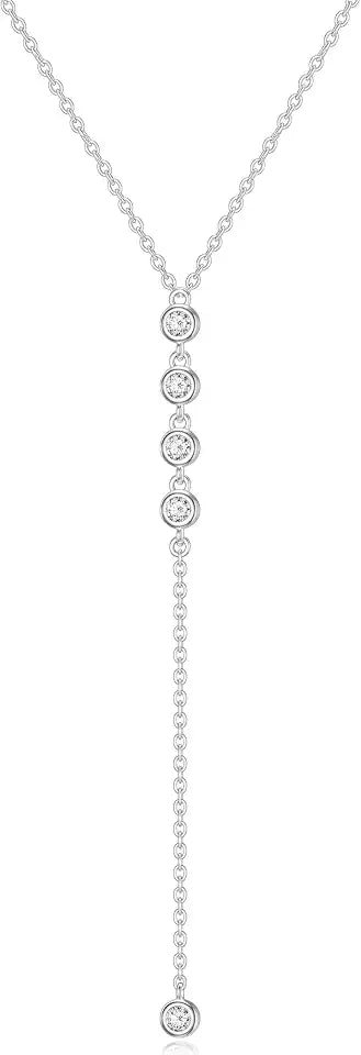 Sterling Silver Lab-Grown Diamond Necklace, 14 inch