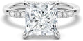 Gold-Tone Sterling Silver Lab-Grown Diamond Halo Solitaire Engagement Ring