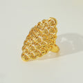 Hollow Flower Open Ring for Women, Irregular Heart-Shaped Band, Five Styles — Adjustable Statement Ring