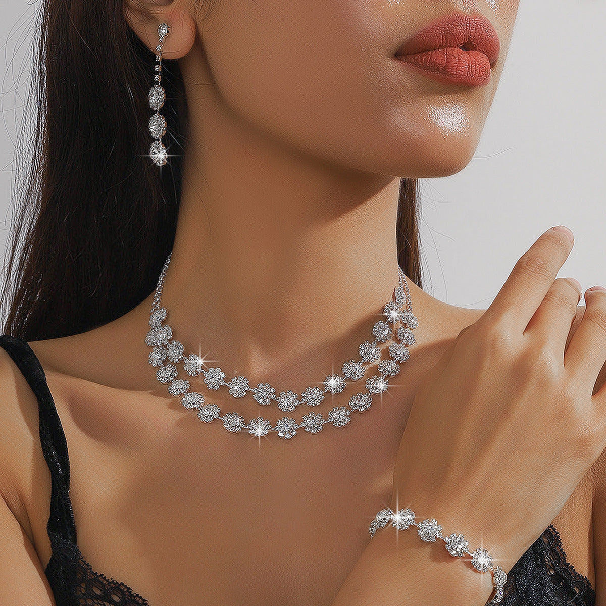 Bridal Necklace, Earrings and Bracelet Set in Six Styles — Banquet and Wedding Jewelry for Women