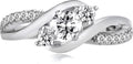 Sterling Silver Moissanite Wedding Band