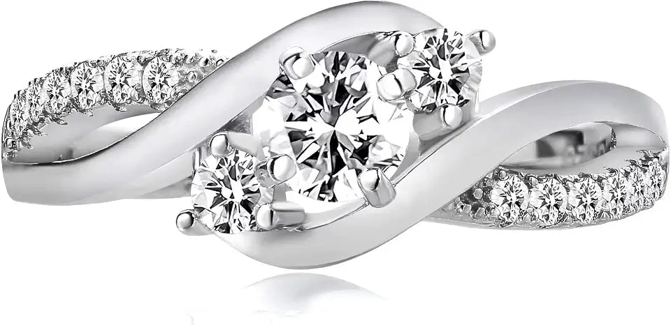 Sterling Silver Moissanite Wedding Band