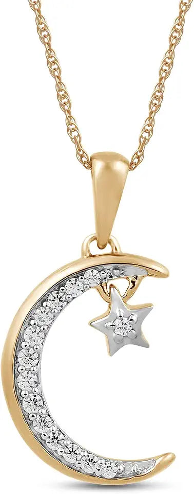 Gold-Tone Star Moon Necklace