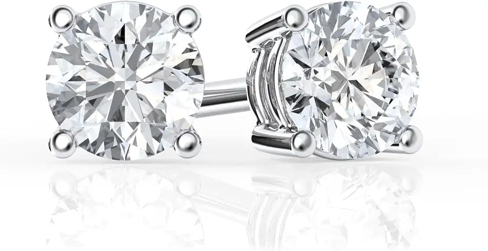 Gold-Tone Lab-Grown Diamond Stud Earrings