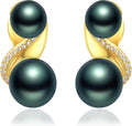 Sterling Silver Black Pearl Earrings