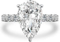 Sterling Silver Pear-Cut Moissanite Engagement Ring, 3.2mm