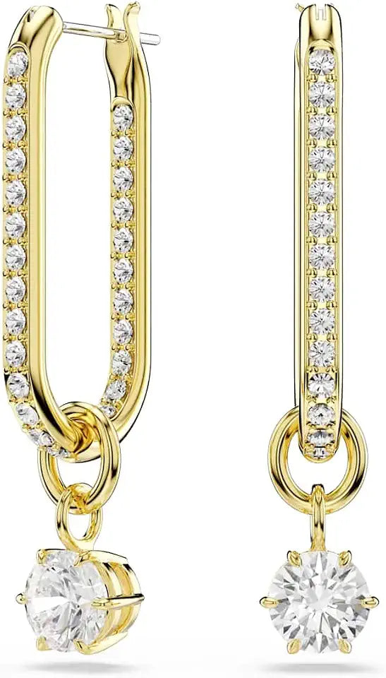 Gold-Tone Round Drop Earrings