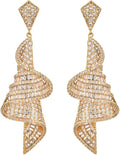 Gold-Tone Moissanite Drop Geometric Earrings