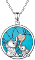 Sterling Silver Round Necklace, 2 inch
