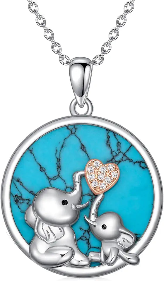 Sterling Silver Round Necklace, 2 inch