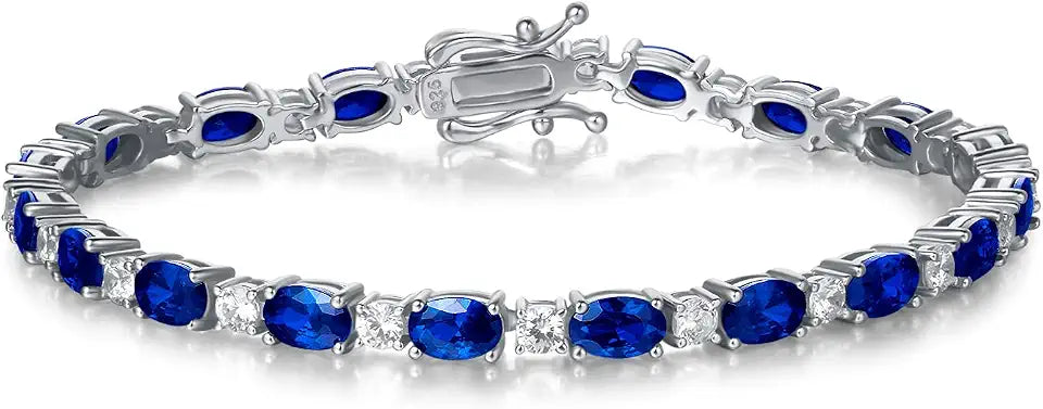 Sterling Silver Birthstone Tennis Bracelet