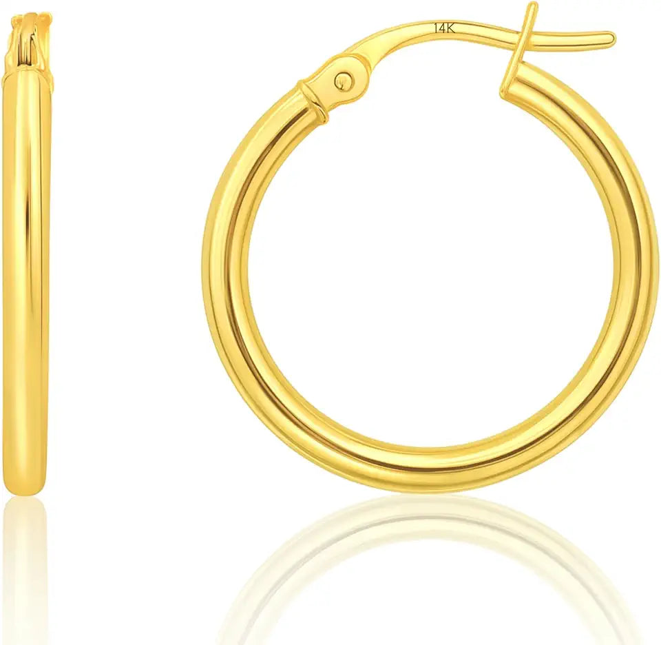 Gold-Tone Hoop Earrings, 12MM