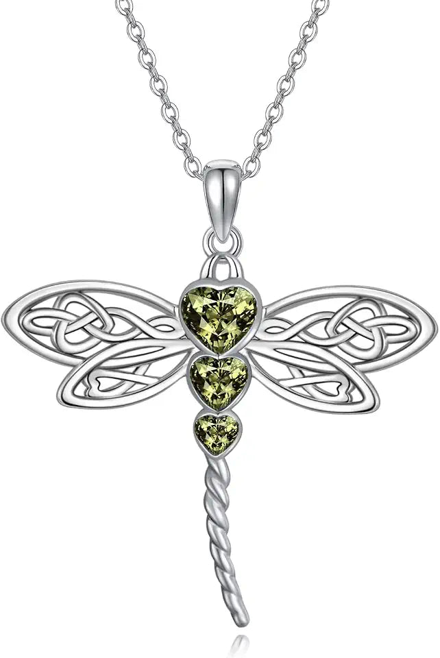 Sterling Silver Crystal Heart Necklace with Birthstone