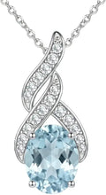 Sterling Silver Oval Lab-Grown Diamond Necklace