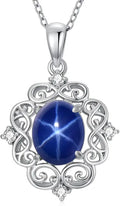 Sterling Silver Sapphire Star Necklace