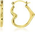 Gold-Tone Hoop Heart Earrings