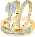Gold-Tone Sterling Silver Round Engagement Ring