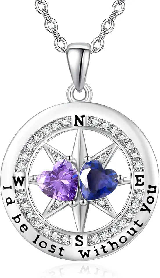 Birthstone Compass Necklace