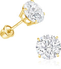 Gold-Tone Cubic Zirconia Stud Earrings, 2mm