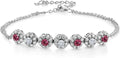 Sterling Silver Moissanite Tennis Bracelet with Birthstone