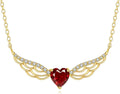 Moissanite Heart Necklace with Birthstone