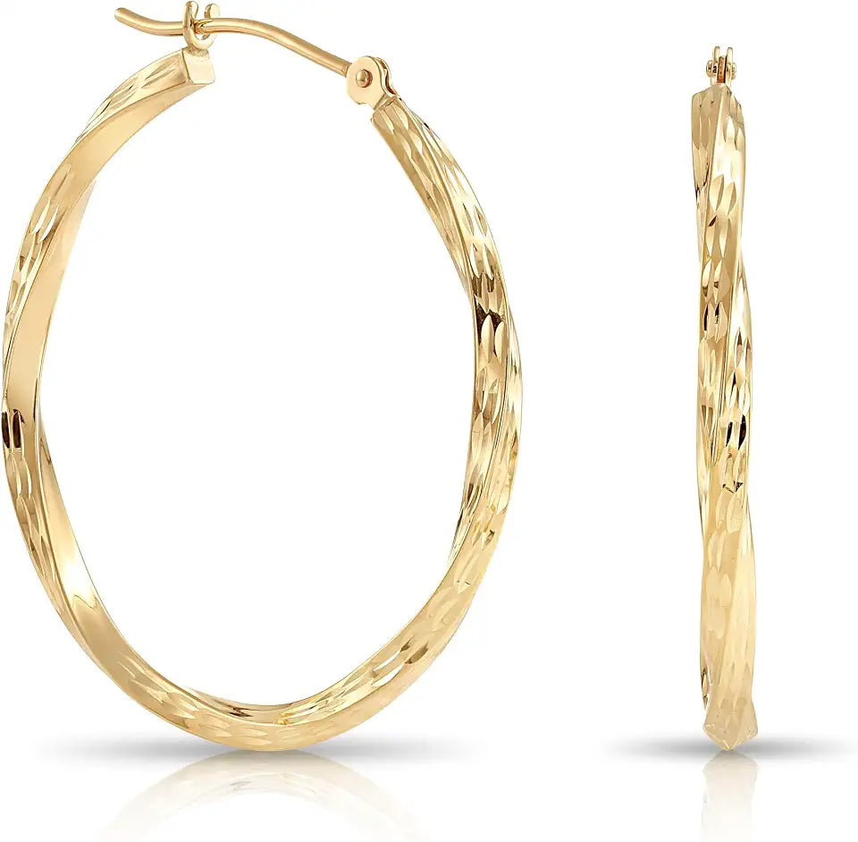 Gold-Tone Round Hoop Earrings