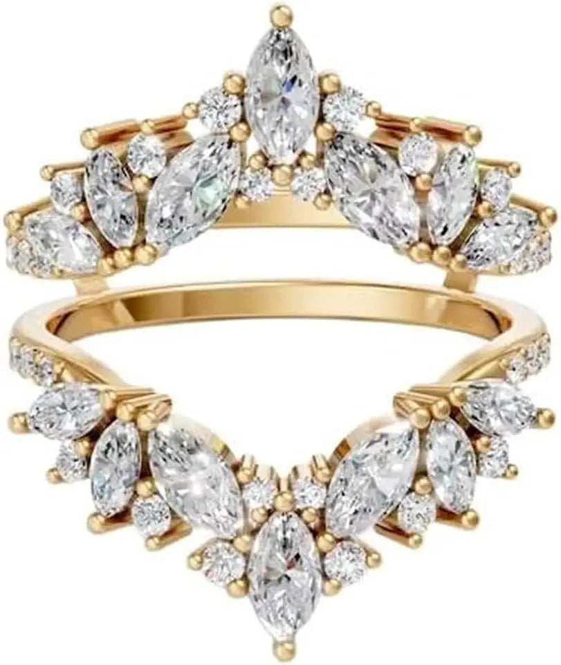 14K Yellow Gold-Plated Sterling Silver Round Engagement Ring