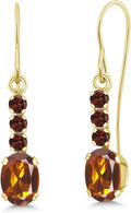 Gold-Tone Garnet Drop Earrings