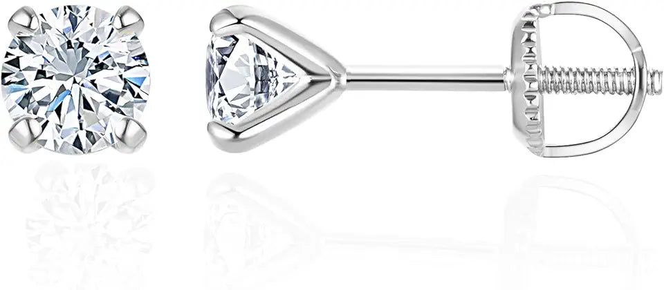 Sterling Silver Lab-Grown Diamond Stud Earrings