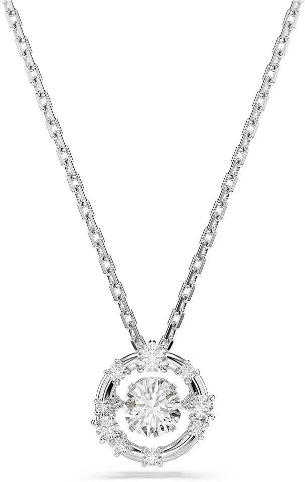 Rhodium-Plated Round Pendant