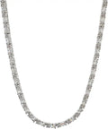 Gold-Tone Oval Emerald Tennis Multicolor Necklace