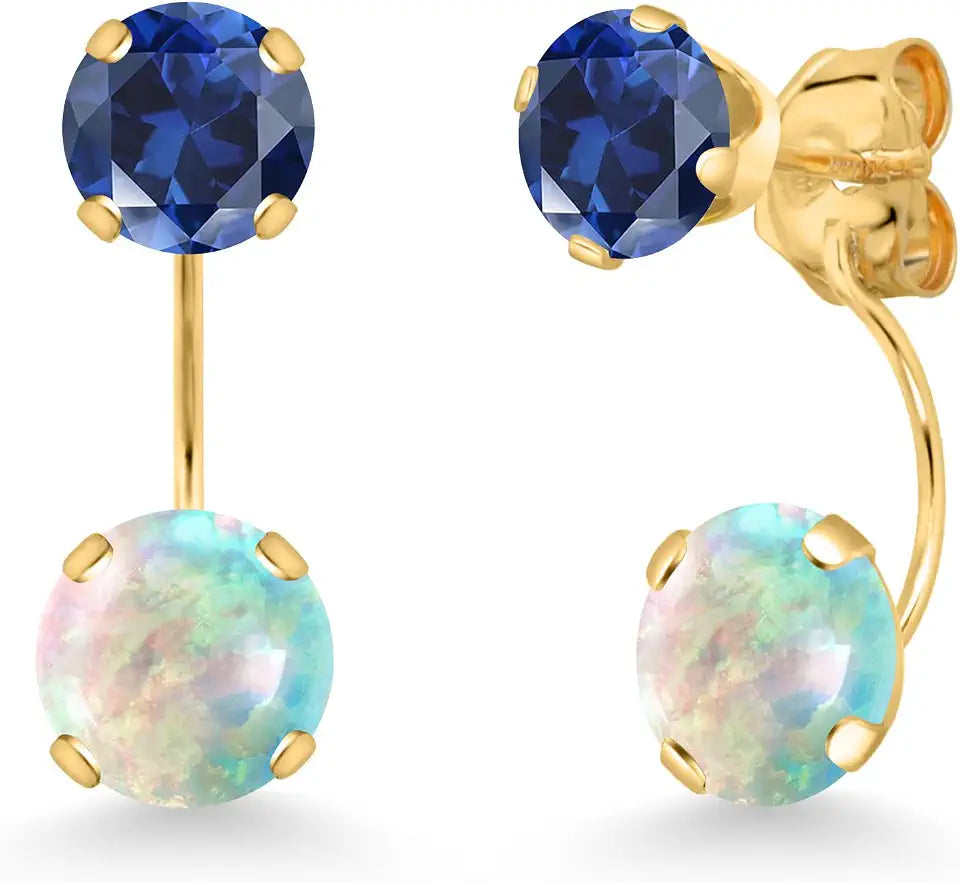 Created Sapphire Stud Earrings