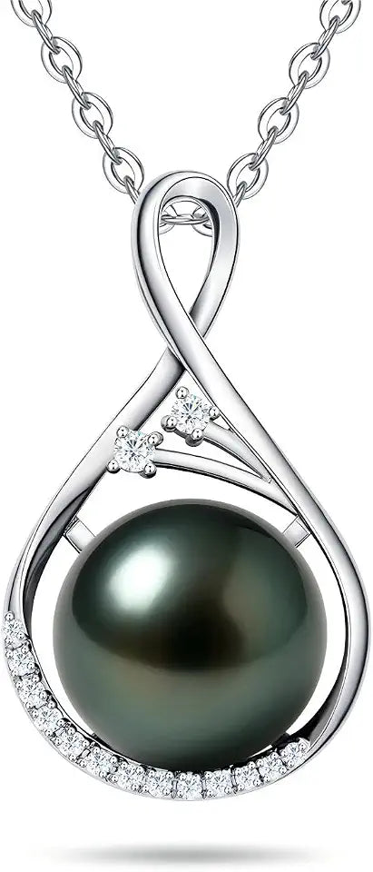 Sterling Silver Moissanite Necklace, 13mm