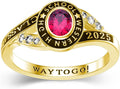 Gold-Tone Sterling Silver Emerald Ring with Birthstone