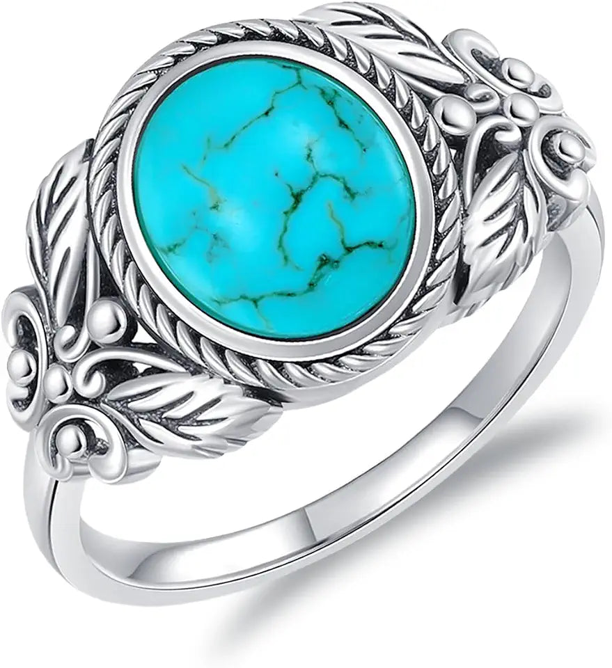 Sterling Silver Oval Turquoise Ring