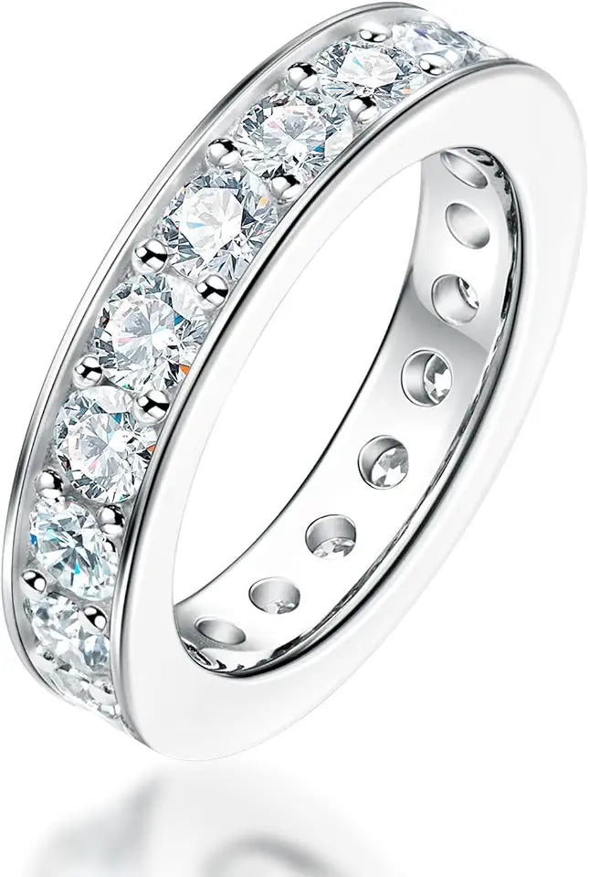 Sterling Silver Moissanite Wedding Band