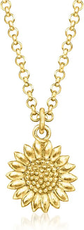 Gold-Tone Sunflower Necklace, 16 inches