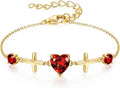 Gold-Tone Birthstone Cross Bracelet