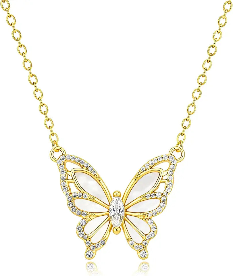 Gold-Tone Butterfly Necklace