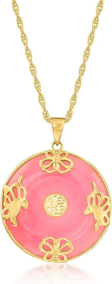 Gold-Tone Jade Butterfly Necklace