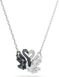 Rhodium-Plated Swan Pendant