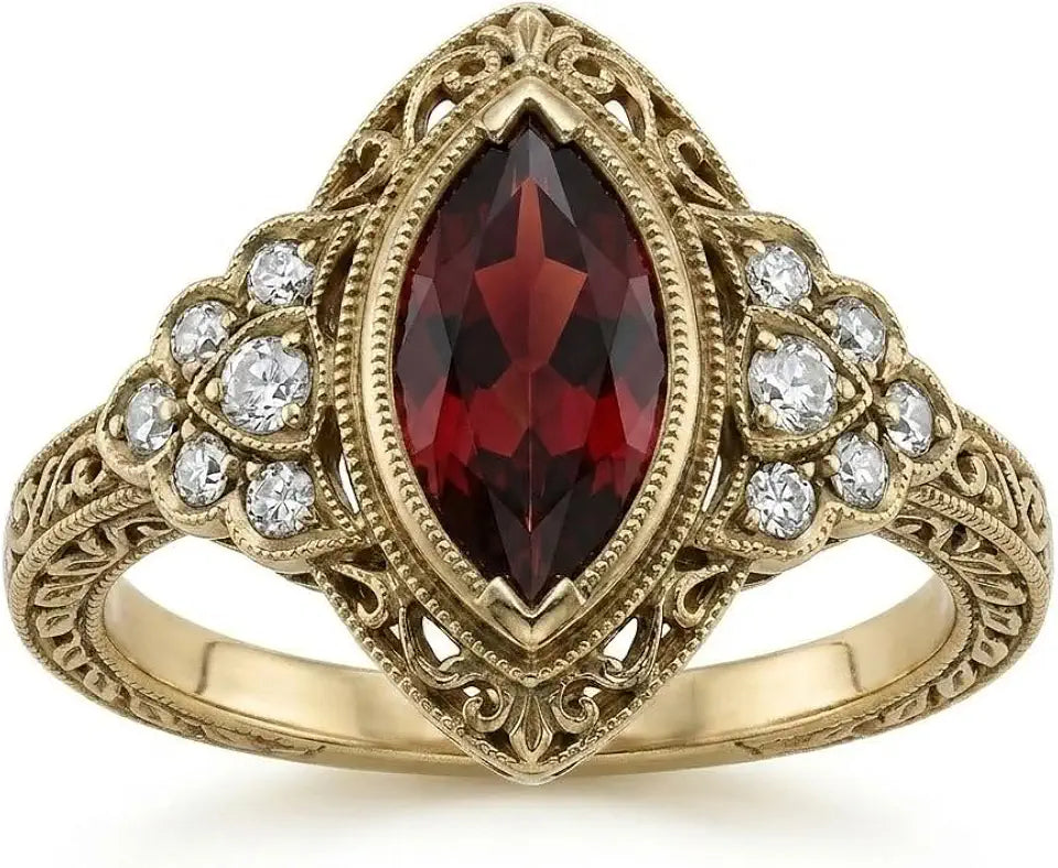 Gold-Tone Sterling Silver Moissanite Engagement Ring
