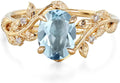 Gold-Tone Oval Birthstone Engagement Ring