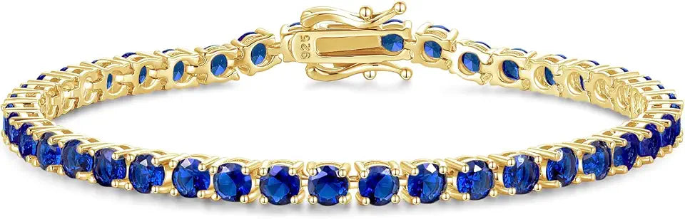 14K Gold-Plated Sterling Silver Birthstone Tennis Bracelet